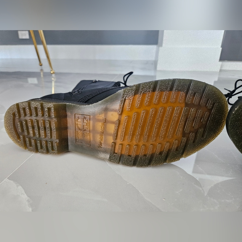 Dr. Martens Black and Red Combat Boots with Floral Embroidery - Picture 5 of 8